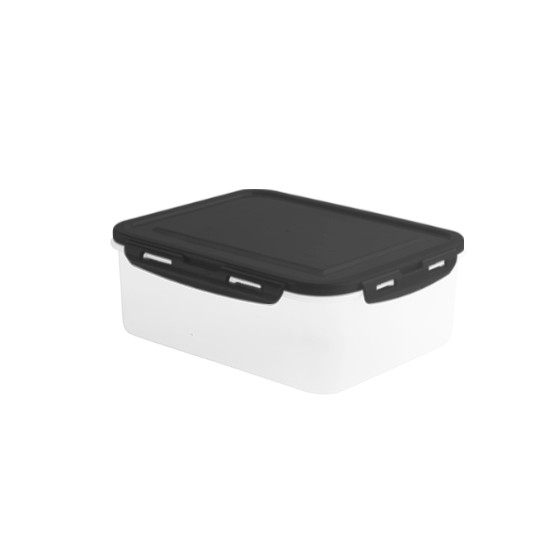 Food container- Flat Rectangular Container Clip 300 ml (BPA FREE) Black lid
